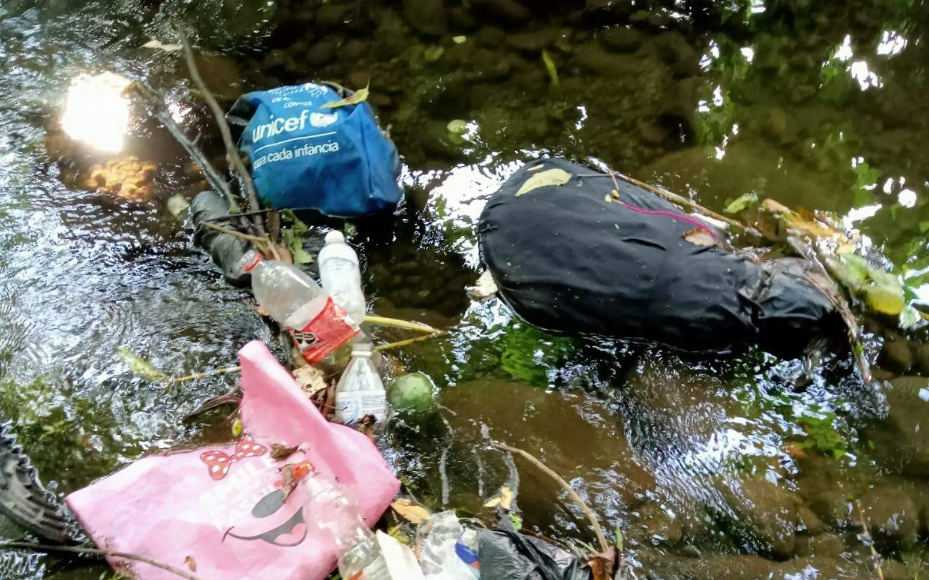 basura contaminando arroyo